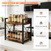 NONE Scaffale in metallo antiruggine a 2 livelli, organizer da banco per spezie e caffè - Scaffale portaoggetti autoportante per cucina, dispensa o bagno