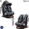 Magic ZC（母婴） R129 I-Size 360 ° Seggiolino Auto Girevole per Neonati con ISOFIX, Sedia di Sicurezza per Bambini 40-150cm, Orientamento Posteriore e Frontale, Rotazione con Una Mano, Reclinazione Regolabile,