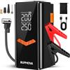 BSMOOM Avviatore di Emergenza per Auto 12V, Avviatore Portatile per Auto, Picco di Potenza 7500A, Booster per Batteria Auto, Power Bank Caricabatterie per Telefono, Luce LED, Display Digitale LCD (Adatto per