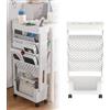 NONE Libreria Mobile a 5 Ripiani con Ruote, Carrello Portaoggetti Multifunzionale, Organizzatore Facile da Installare per Casa, Scuola, Ufficio