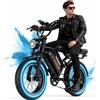 Headeer Bicicletta Elettrica HEADEER BK20 250W per Adulti - Autonomia di 80KM, Pneumatici Fat da 20" per Tutti i Terreni, Doppi Freni a Disco e Sospensione Completa