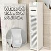 Mobiletto Alto e Sottile per Bagno, Armadietto da Bagno Autoportante Impermeabile, Bianco con 1 Cassetto per Toilette Domestica