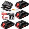 Pacco Batteria agli Ioni di Litio con Batteria 21700 Integrata 18V 6.0Ah GBA, Adatto per Sostituzione Batteria Trapano Elettrico Bosch 18V MAX
