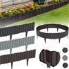 NONE Bordura per Giardino in Plastica Effetto Legno - Delimitatore Flessibile per Aiuole e Prato con Picchetti, Palizzata da Giardino
