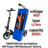 RYOBI Pacco Batteria agli Ioni di Litio 13S4P 48V 60Ah 2000Watt 18650 per Monopattino Elettrico Kugoo M4/M4Pro/M5/M5Pro