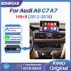 BONROAD Modulo di aggiornamento BONROAD Wireless CarPlay Android Auto Retrofit, interfaccia originale per Audi A6 A7 con sistema HN+R, supporto Mirror Link, Bluetooth, vivavoce, navigazione online,