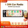 AINAVI Autoradio Universale 1 Din con Carplay Wireless e Android Auto, Schermo IPS HD da 6,36 Pollici, Lettore Multimediale MP5 con USB Type-C, BT, FM, AUX K40S