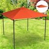 NONE Tetto di Ricambio 3x3m Arancione per Gazebo da Giardino in Poliestere con Fori di Ventilazione
