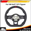 COIKA Volante Sportivo in Pelle Semiperforata/Fibra di Carbonio per Volkswagen Golf 7/7.5 GTI GTE Tiguan 2013-2019 - Accessori Auto VW con Fondo Piatto
