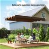 NONE Telo per Pergola da Esterno Anti UV in Poliestere Bianco Caffè con 8 Fori di Drenaggio, 286x245 cm
