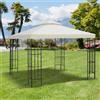 NONE Telo Gazebo 3x3 m a 2 Livelli in Poliestere Rinforzato, Copertura Gazebo 3x3 con 8 Fori di Drenaggio e Chiusura a Strappo, Crema
