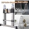 DayPlus Scala Telescopica Pieghevole in Acciaio Inox con Stabilizzatore, Capacità 150kg, 2.5+2.5m, per Uso Domestico