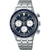 Seiko Orologio cronografo al quarzo da uomo Seiko Blue Panda SSB477P1 Tachimetro 38,7 mm 50 m WR cinturino in acciaio