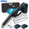 DWiusty Mini Motosega DWiusty 550W da 6 Pollici con 2 Batterie, Potente Motosega Elettrica Portatile con Lubrificatore Automatico per Facile Potatura