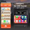 AWESAFE Autoradio Android da 10 pollici per VW Volkswagen Touran 2010 2011 2012-2015 CarPlay wireless e Android Auto Navigazione GPS Supporto multimediale Controllo del volante Amplificatore subwoofer