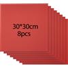 NONE 8 pezzi di compensato colorato da 3 mm 30x30 cm senza vernice per modellismo, taglio laser, incisione, tecnologia di lavorazione del colore, rosso