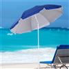 NONE Ombrellone da Spiaggia Inclinabile con Rivestimento Riflettente, in Acciaio e Poliestere, Ø 1.7x2.05 m, Blu