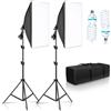 SH Kit di Illuminazione Softbox 50x70CM, 1-3 Pezzi, Sistema Professionale con Lampadine Fotografiche E27 per Studio Fotografico