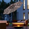 NONE Ombrellone da Giardino Inclinabile Ø 265 cm con 32 Luci LED Solari e Manovella, Grigio