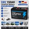Batteria al Litio 24V 150Ah LiFePO4 Ricaricabile con Oltre 4000 Cicli per Illuminazione, Veicoli Elettrici, Energia Solare/Eolica, Piccoli UPS