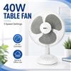 NONE Ventilatore da Tavolo DICTROLUX 34cm 40W 3 Velocità Oscillazione Orizzontale Inclinazione Regolabile Cavo 150cm 220-240V
