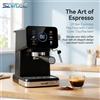 NONE SZWDSE Macchina per caffè espresso semiautomatica , con montalatte integrato. Temperatura regolabile, caffè espresso H13 per cappuccino, pressione di 20 bar, ideale per preparare cappuccini e latte