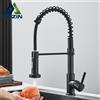 rozin Rubinetto da cucina estraibile a montaggio su piano, miscelatore acqua calda e fredda, con beccuccio flessibile girevole a 360°, per lavello cucina
