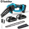 taskstar Sega elettrica leggera TaskStar da 6/8 pollici, utensili da giardino ricaricabili, motosega a catena senza spazzole compatibile con la batteria Makita da 18 V (2 batterie da 2000 mAh incluse)