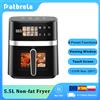 Patbrela Friggitrice ad Aria 5.5L 8-in-1 Max 200 ° Friggitrice elettrica senza olio con controllo touch, cestello antiaderente e finestra trasparente