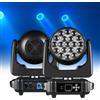 DJXFLI 2 Pezzi RGBW 4in1 19x15W Zoom Wash LED Moving Head con DMX512 per DJ, Discoteca, KTV, Feste, Club