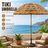 NONE Ombrellone da Spiaggia 200cm Stile Paglia Sintetica Hawaiana UPF30 Protezione UV per Patio Parasole 30 ° Ombrellone Portatile Inclinabile Regolabile per Spiaggia, Piscina, Giardino e Cortile