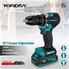 Yofidra Trapano elettrico a impulsi brushless da 13 mm 35+3 con coppia elevata, avvitatore elettrico a batteria, utensile elettrico fai-da-te per batteria Makita 21V.