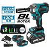 HGTUGO Avvitatore a Impulsi Elettrico Brushless 1200N.M 1/2" Senza Fili per Riparazione Auto, Trapano Avvitatore a Batteria Compatibile con Batteria Makita 18V