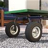 NONE Set 2 Ruote per Carrello Ø 25.5x7.5 cm Capacità 80 kg con Scanalature, in Gomma e Acciaio, Nero
