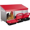 HiMISS Nido per Galline in Metallo a 3 Scomparti con Design Estraibile e Posatoio Oscillante - Facile Raccolta delle Uova e Protezione delle Galline - Accessorio Durevole per Pollaio, con Coperchio