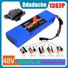 Batteria al litio 48V 30Ah 18650 13S2P 1000W ad alta potenza con caricabatterie 48V/54.6V 30000mAh BMS + fusibile