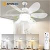 JOYINLED Ventilatore da soffitto dimmerabile con luce, lampada LED 30W/40W con telecomando, 6 pale, attacco E27, per camera da letto e ufficio, 85-265V