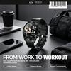 NONE WETECH WX11 Smartwatch rotondo con chiamata Bluetooth, microfono integrato, touch screen, ricarica magnetica, frequenza cardiaca, ossigeno nel sangue, conteggio passi, fitness, sport, per Android,