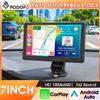Podofo Lettore Multimediale Smart da 7 Pollici per Cruscotto Auto, Wireless CarPlay Android Auto Mirror Link, Dash Cam DVR Integrata, Registrazione Video, Bluetooth, AUX, Regolazione Audio EQ,