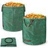 NONE Sacchi per Rifiuti da Giardino 2x / 3x, 272L Grande Capacità, Pieghevoli con Manici per Foglie, Erba e Trucioli, per Giardinaggio Esterno