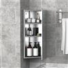 NONE Armadietto Angolare da Bagno, Specchio con Contenitore a Chiusura Magnetica e 3 Ripiani Salvaspazio, 60x30x cm