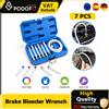 NONE Podofo Set di 7 Chiavi per Spurgo Freni, Kit di Strumenti per Spurgo Freni Auto con Valvola di Non Ritorno e Tubo in Silicone, Chiavi per Spurgo Freni Codificate a Colori da 7-12mm per Auto, SUV,