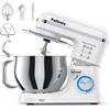 Patbrela Impastatrice planetaria, 5L 1300W, Mixer da cucina con ciotola in acciaio inox, 10 velocità, gancio per impastare, frusta e frullino per impasto del pane, torte e biscotti, mixer per pasticceria,