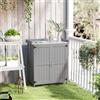 NONE Armadietto da Esterno, Casetta Porta Attrezzi con Ripiano, in Legno con 2 Ante per Giardino, Patio, Grigio
