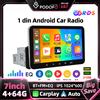 Podofo Autoradio Android 7 Pollici 1 Din 4+64G con Supporto Carplay Android Auto Bluetooth WIFI GPS FM RDS Funzione Split Screen EQ Lettore Multimediale Universale per Auto