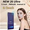 K-Touch Smartphone K-Touch 26 Ultra Android 15, Cellulare con Schermo da 7.3 Pollici, Fotocamera 16+48MP, 22GB+2TB, Batteria 7800mAh, Sblocco Facciale, Versione Globale