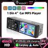 podofo Autoradio Podofo Single DIN 4 Pollici, Lettore Multimediale con CarPlay Cablato, Android Auto, Mirror Link, Radio FM, Bluetooth, USB, AUX, Uscita Video, Stereo Auto MP5, Controllo al Volante, Supporto