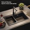 CECIPA max Lavello da Cucina a 1 Vasca 70×45 CM in Granito Nero con Cestello di Scarico, Lavello da Appoggio