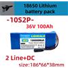 Batteria agli ioni di litio 10S2P 36V 100000mAh 18650, 1000W ad alta potenza e alta capacità per biciclette, scooter elettrici e motociclette