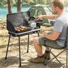 NONE Griglia pieghevole, versatile 2-in-1 per cucinare, griglia portatile a gas propano con griglia e fornello, 7 kW, perfetta per grigliare bistecche o preparare il caffè, nera